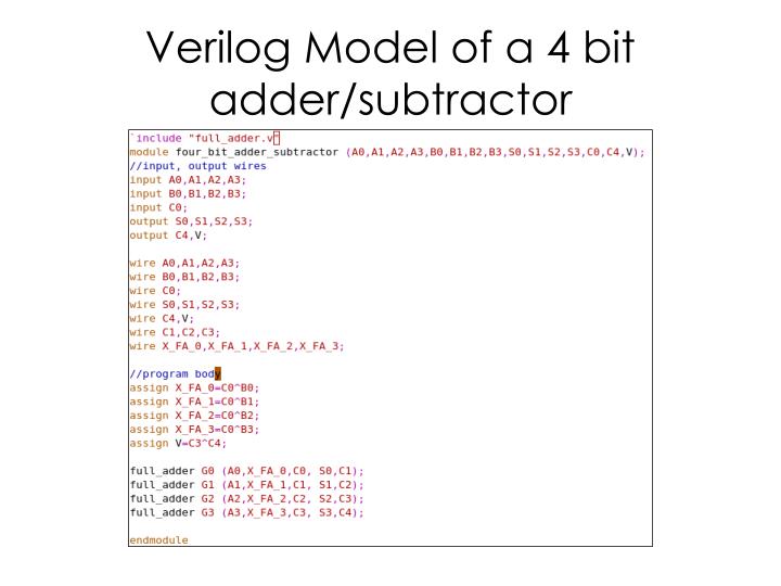 4 bit adder subtractor verilog
